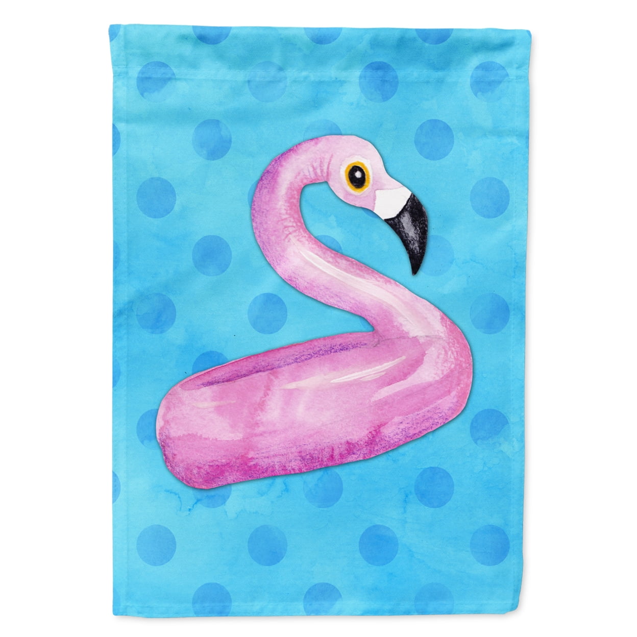 Flamingo Floaty Blue Polkadot Flag - Garden Size
