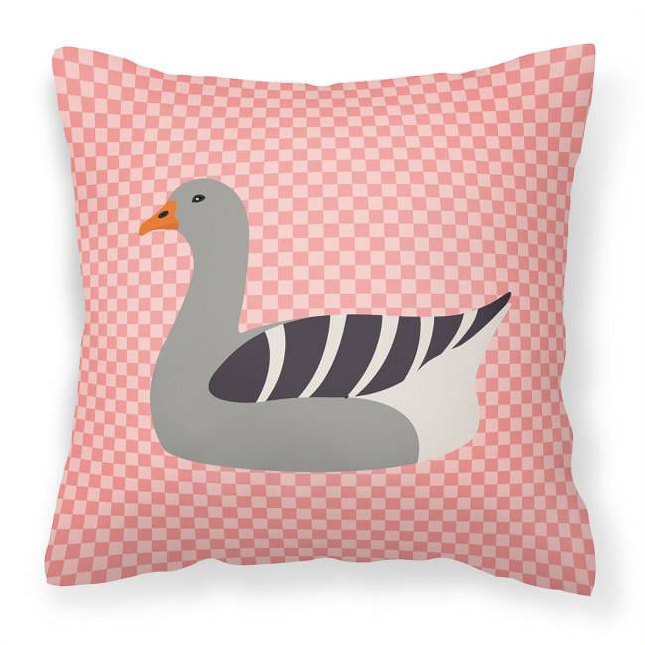 Pilgrim Goose Pink Check Fabric Decorative Pillow - 18 x 18 in.