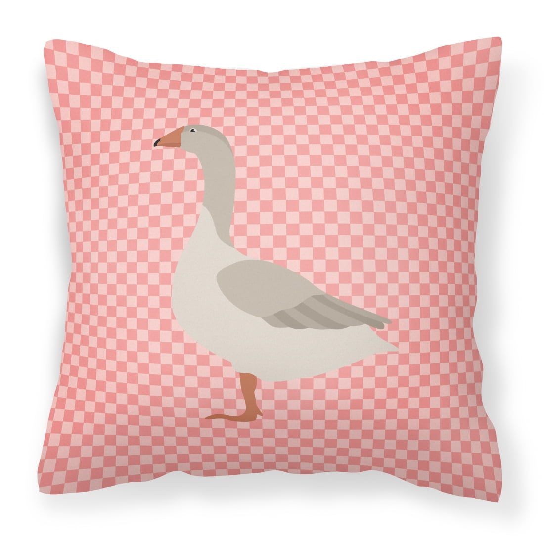 Steinbacher Goose Pink Check Fabric Decorative Pillow - 18 x 18 in.