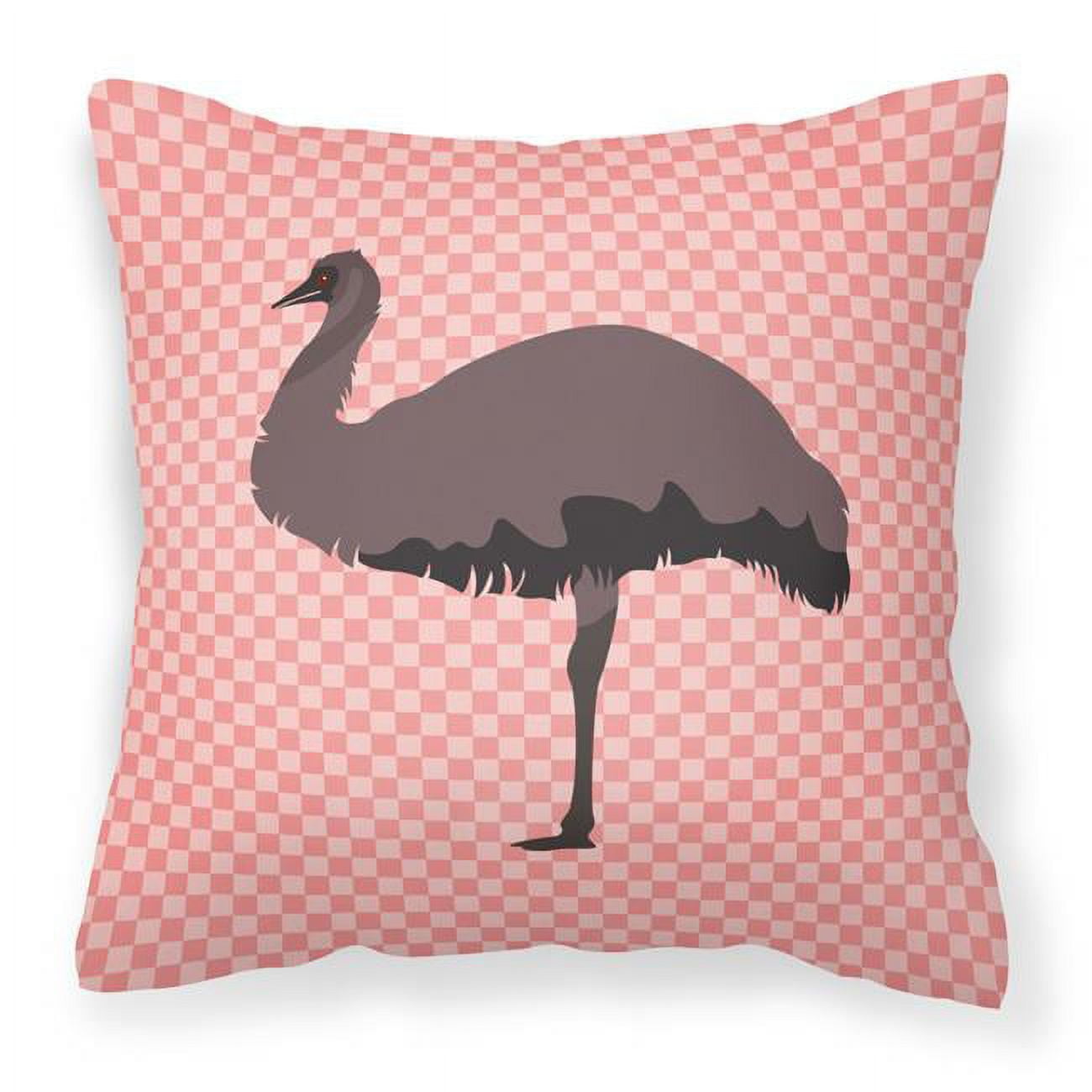 Emu Pink Check Fabric Decorative Pillow - 18 x 18 in.