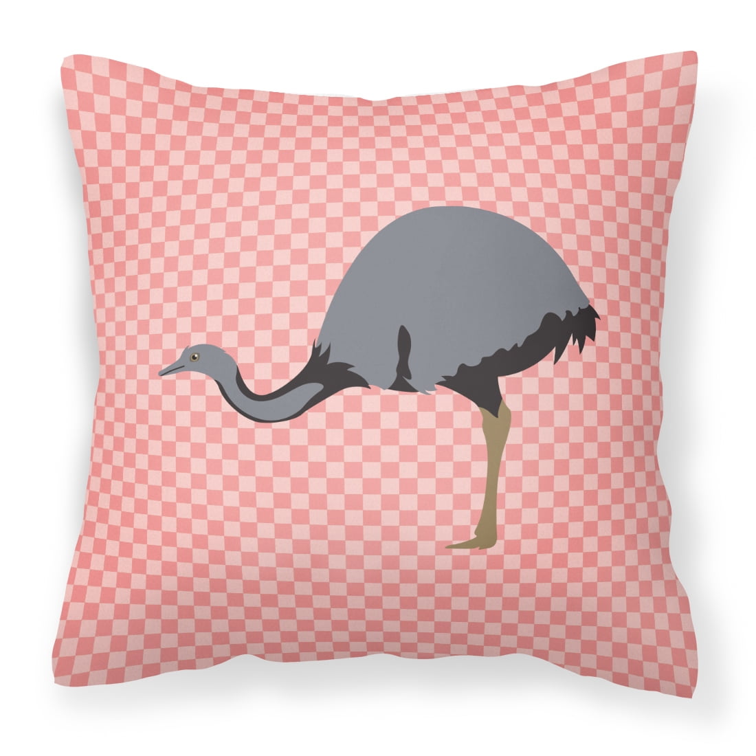 Rhea Pink Check Fabric Decorative Pillow - 18 x 18 in.