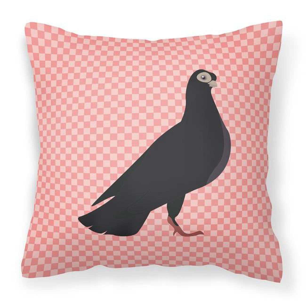 Budapest Highflyer Pigeon Pink Check Fabric Decorative Pillow - 18 x 18 in.