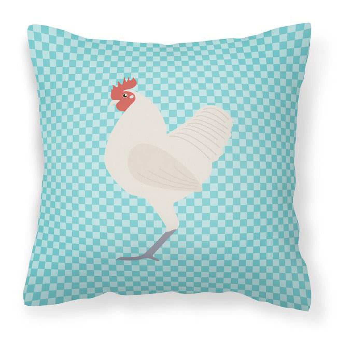 Picture of Carolines Treasures BB8011PW1818 German Langshan Chicken Blue Check Fabric Decorative Pillow, 18 x 18 in.