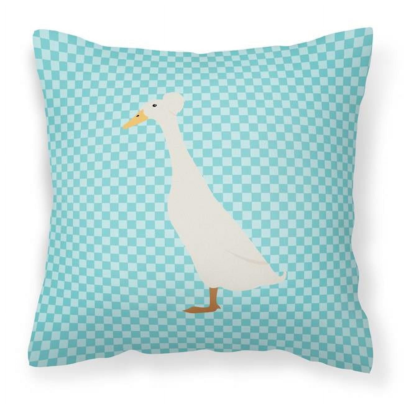 Bali Duck Blue Check Fabric Decorative Pillow - 18 x 18 in.