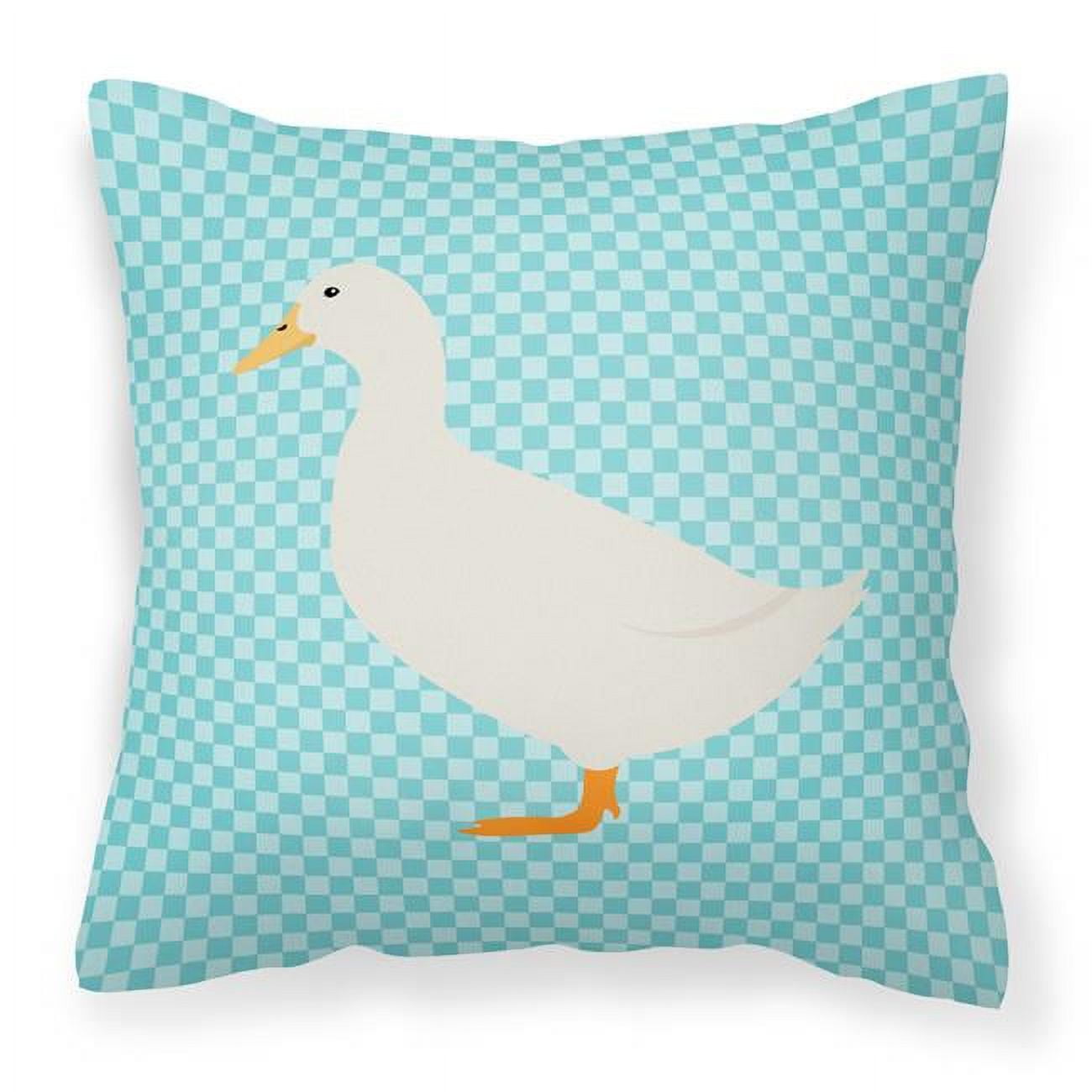 Picture of Carolines Treasures BB8034PW1818 American Pekin Duck Blue Check Fabric Decorative Pillow, 18 x 18 in.
