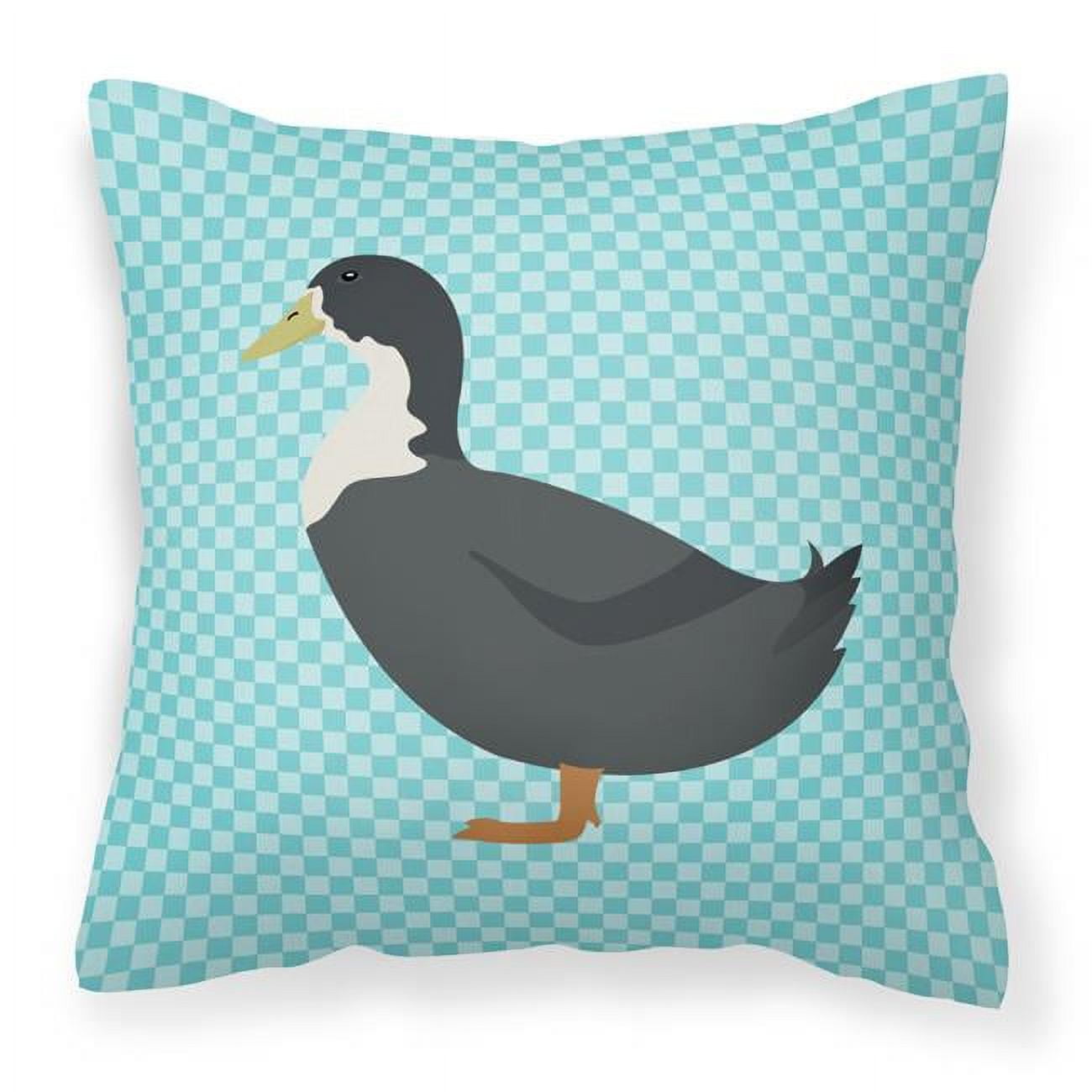 Blue Swedish Duck Blue Check Fabric Decorative Pillow - 18 x 18 in.