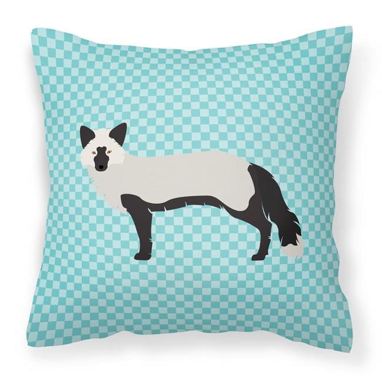 Silver Fox Blue Check Fabric Decorative Pillow - 18 x 18 in.