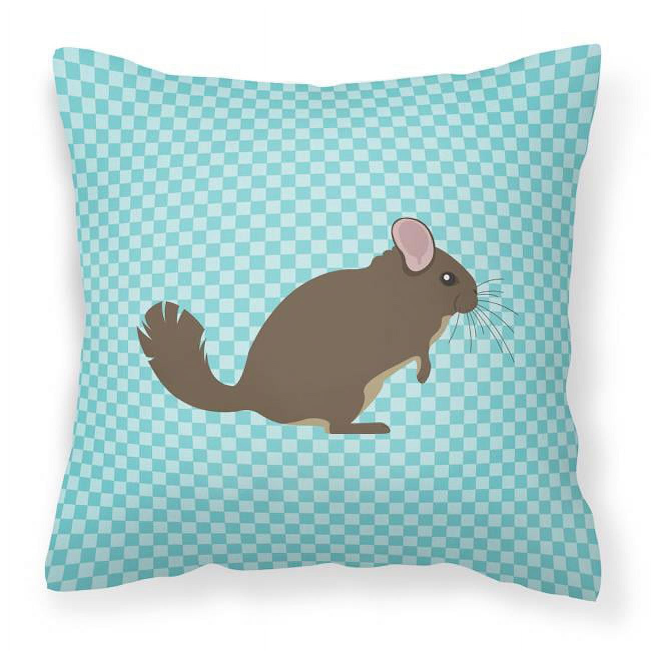 Chinchilla Blue Check Fabric Decorative Pillow - 18 x 18 in.