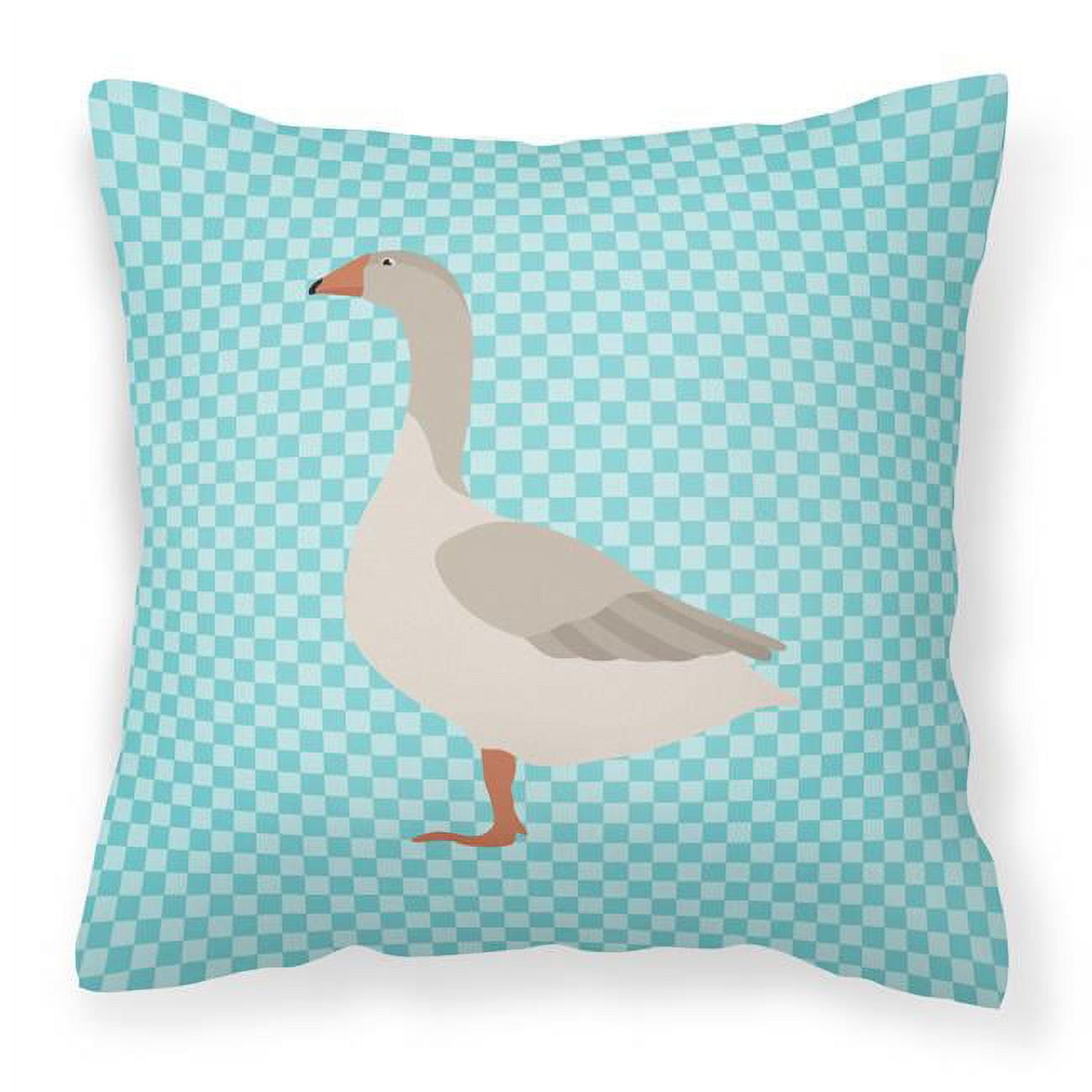 Steinbacher Goose Blue Check Fabric Decorative Pillow - 18 x 18 in.