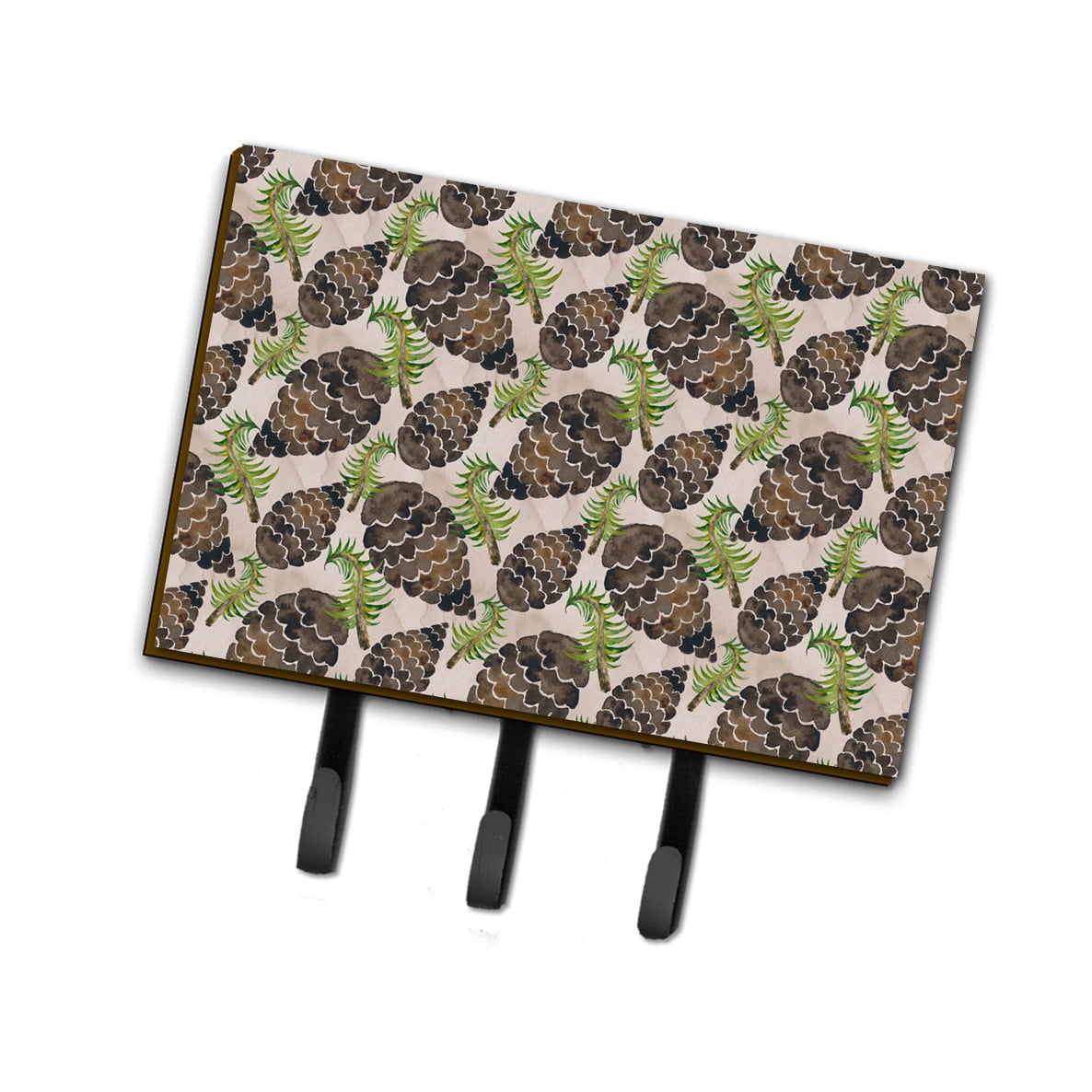 Watercolor Pine Cones Leash or Key Holder, 6 x 2 x 9 in.