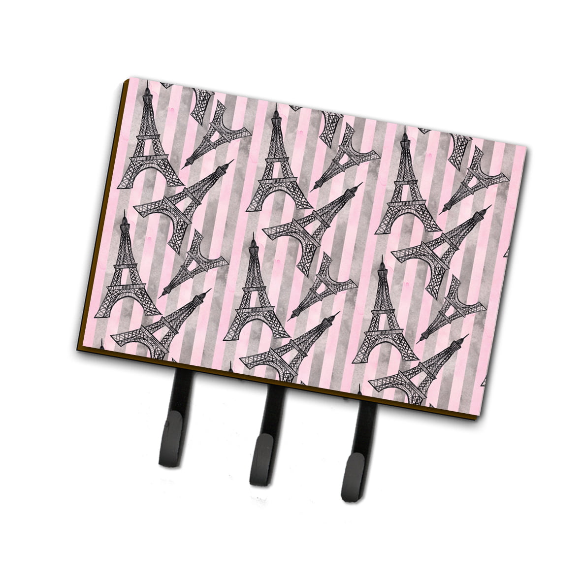 Watercolor Eiffel Tower & Stripes Leash or Key Holder 6 x 2 x 9 in.