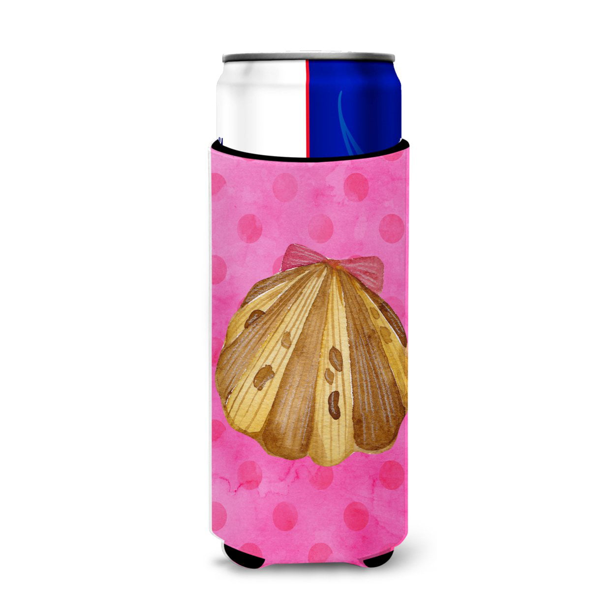 Sea Shell Pink Polkadot Michelob Ultra Hugger for Slim Cans - Pink