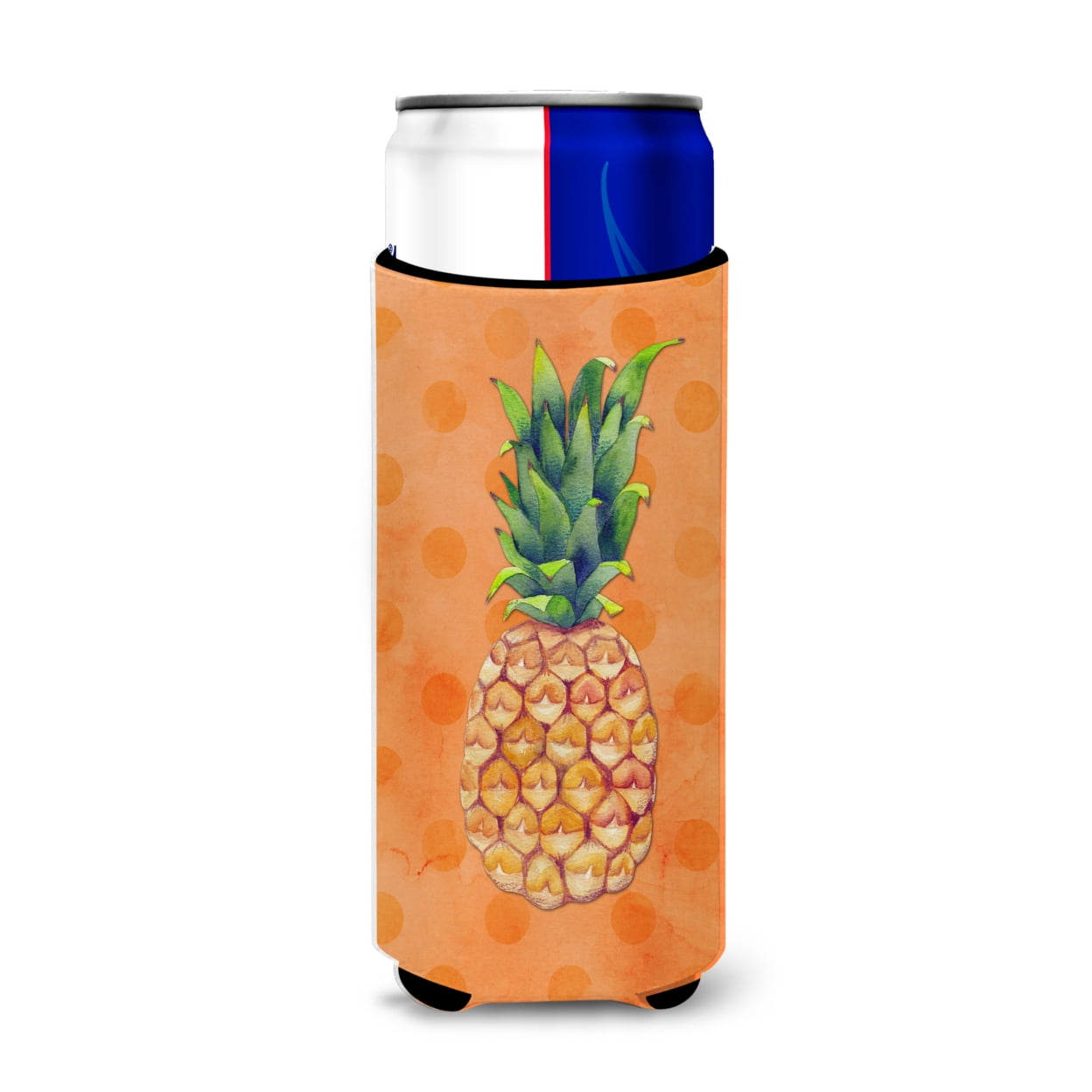 Pineapple Orange Polkadot Michelob Ultra Hugger for Slim Cans - Orange