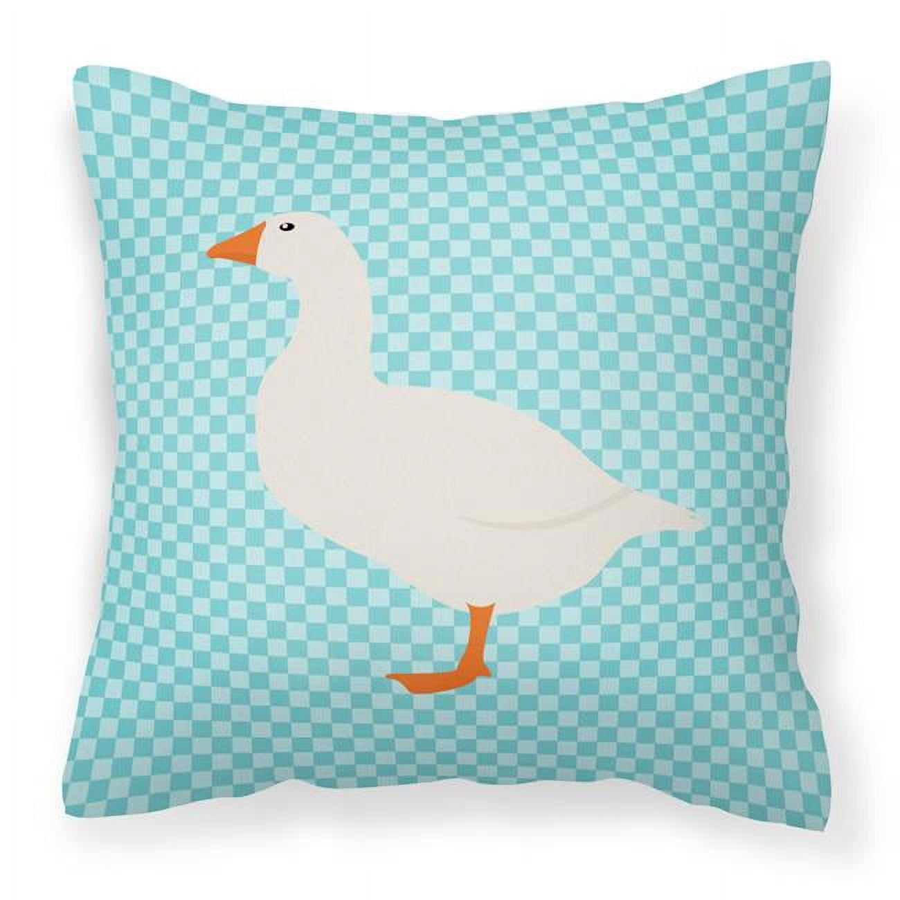 Shire Horse Blue Check Fabric Decorative Pillow - 18 x 18 in.