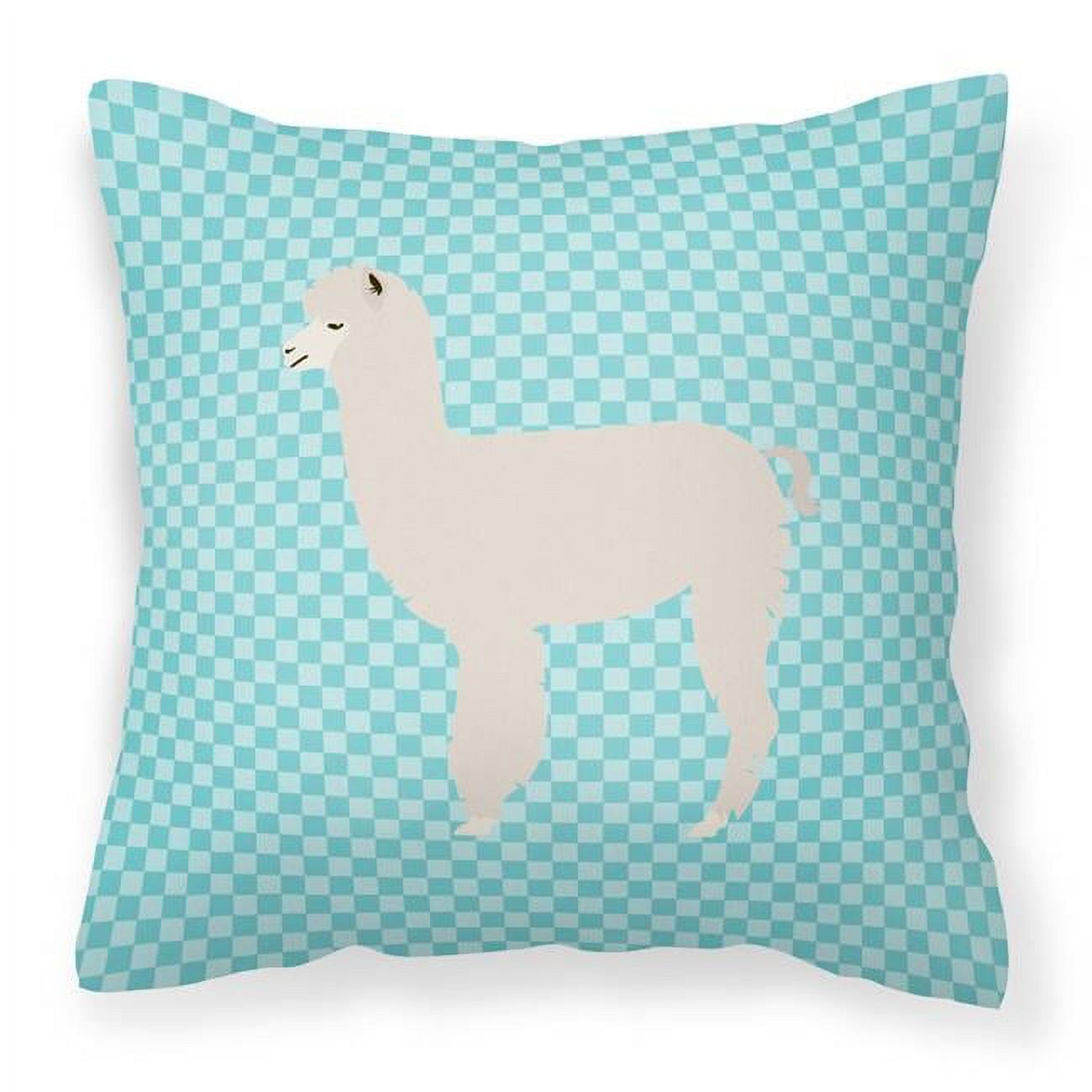 Alpaca Blue Check Fabric Decorative Pillow - 18 x 18 in.