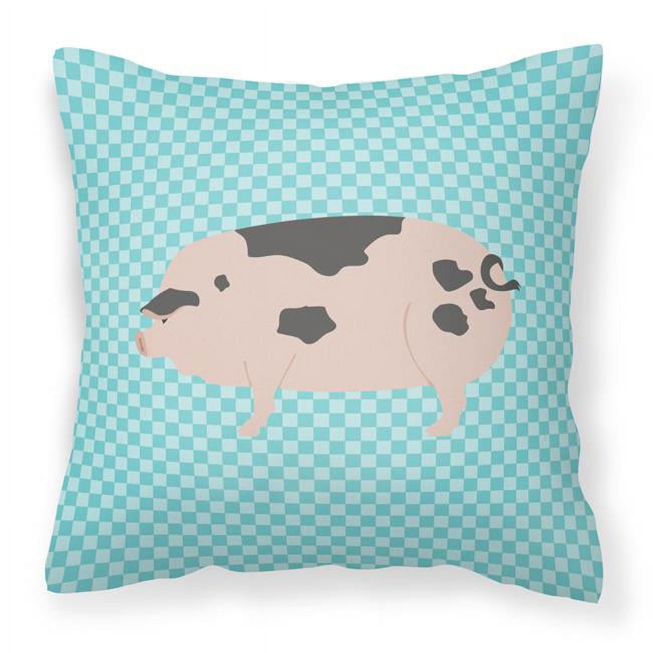 Picture of Carolines Treasures BB8114PW1818 Gloucester Old Spot Pig Blue Check Fabric Decorative Pillow, 18 x 18 in.