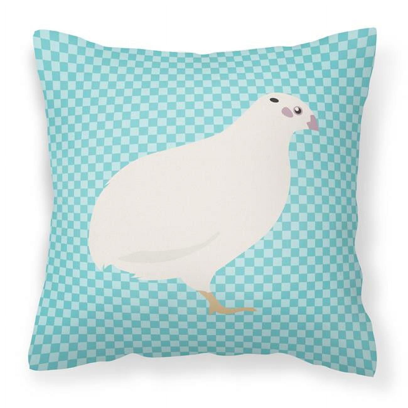 Texas Quail Blue Check Fabric Decorative Pillow - 18 x 18 in.