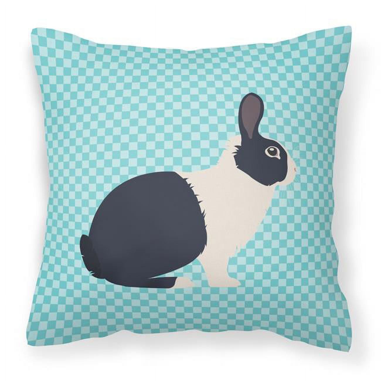 Dutch Rabbit Blue Check Fabric Decorative Pillow - 18 x 18 in.