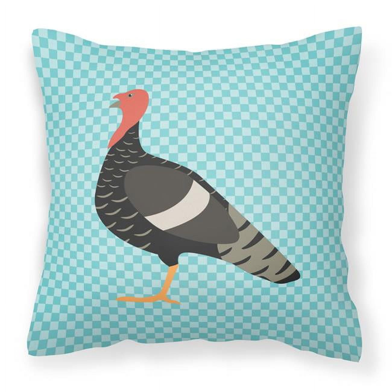 Marragansett Turkey Blue Check Fabric Decorative Pillow - 18 x 18 in.