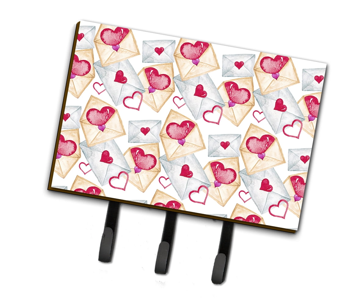 BB7569TH68 Watercolor Love Letters Leash or Key Holder, 6 x 2 x 9 in.