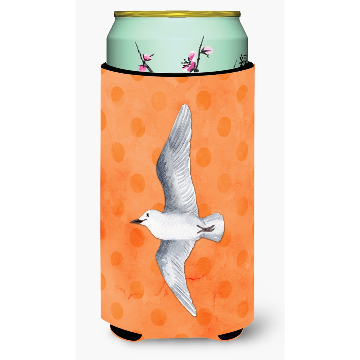 Sea Gull Orange Polkadot Tall Boy Beverage Insulator Hugger - Orange