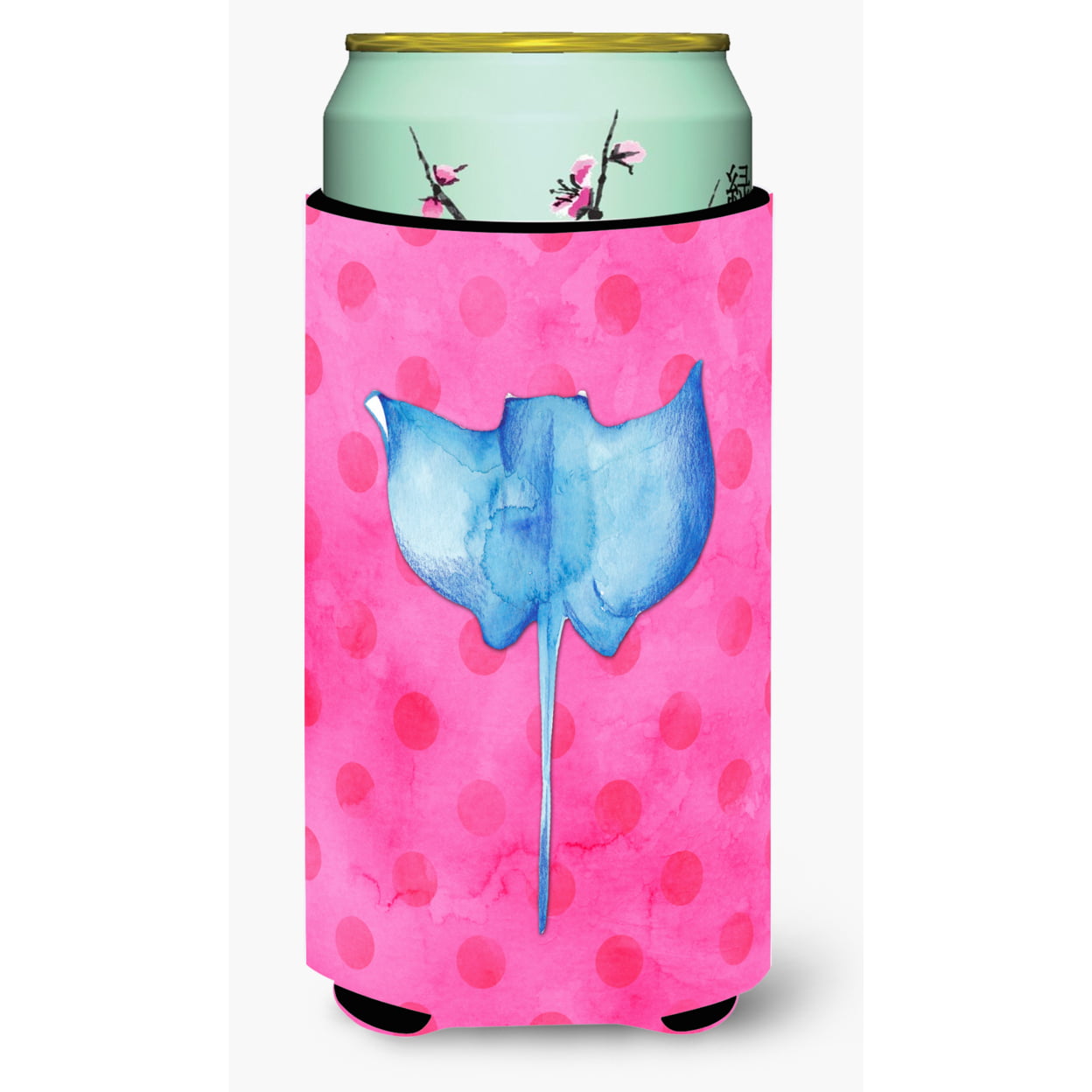 Sting Ray Pink Polkadot Tall Boy Beverage Insulator Hugger - Pink