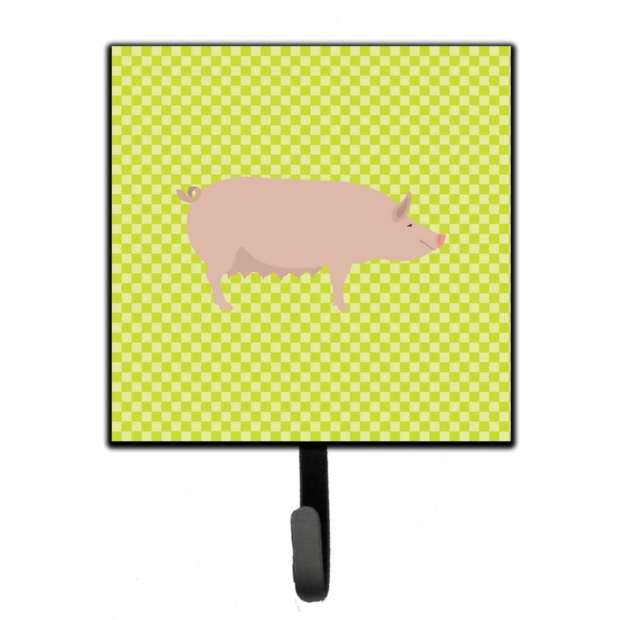 Picture of Carolines Treasures BB7764SH4 English Large White Pig Green Leash or Key Holder