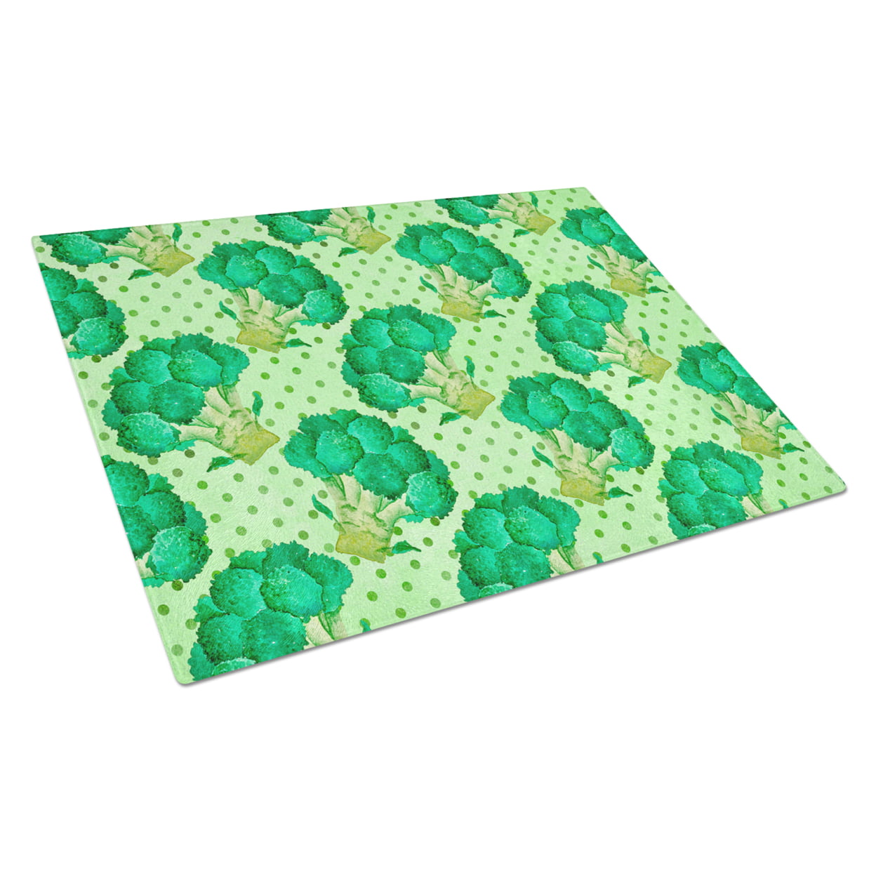 Watercolor Broccoli Glass Cutting Board - Large