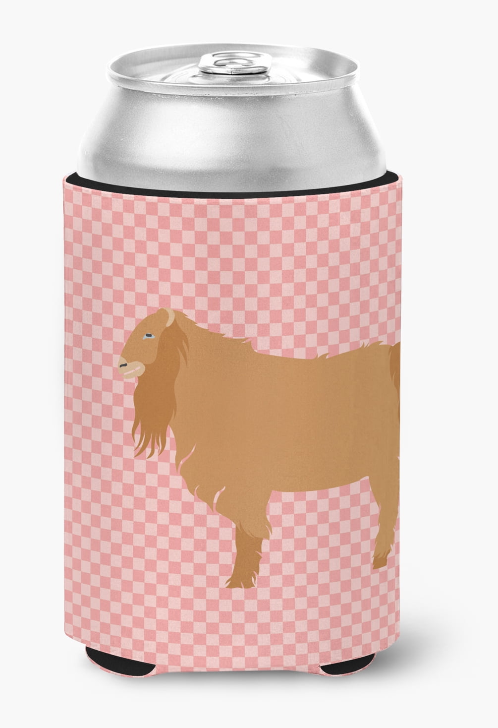 BB7885CC American Lamancha Goat Pink Check Can or Bottle Hugger