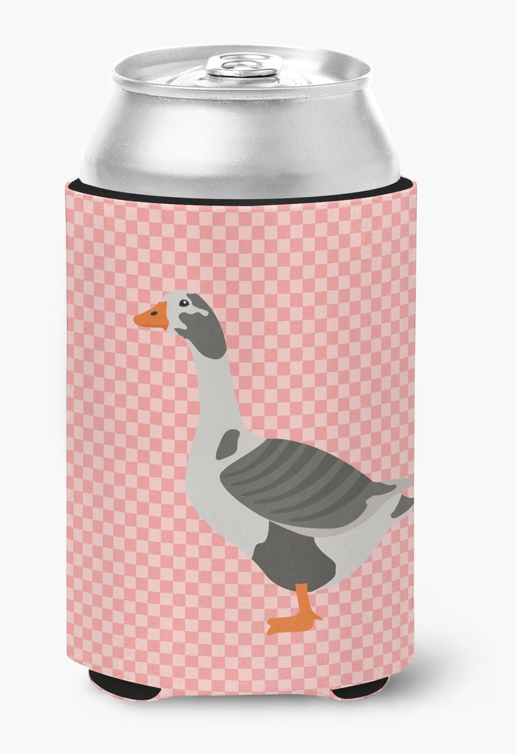 BB7895CC West of England Goose Pink Check Can or Bottle Hugger