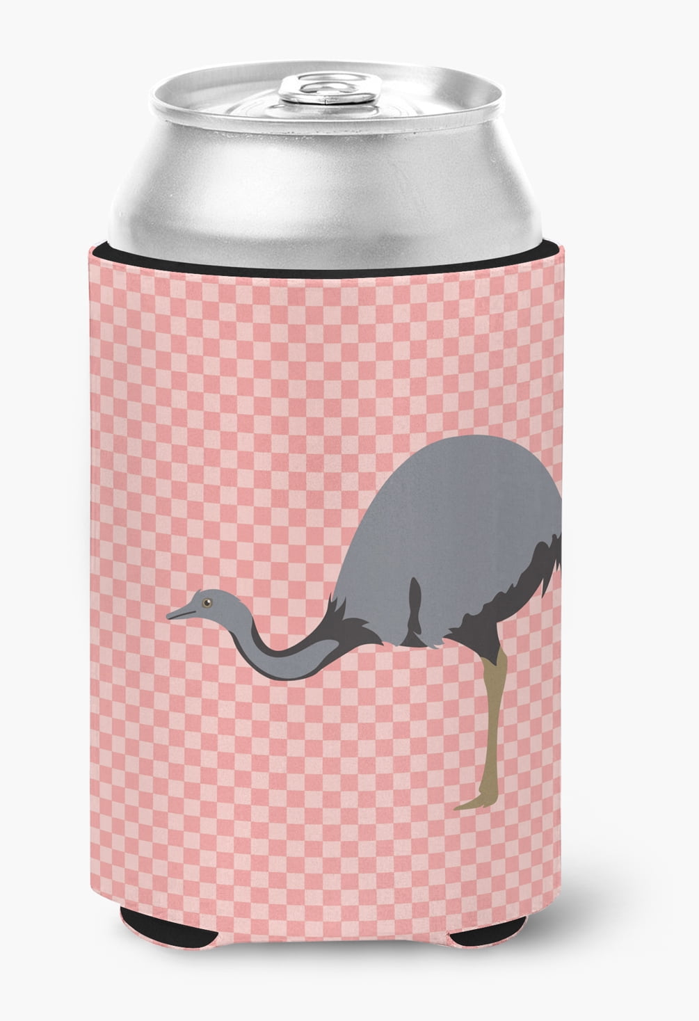 Rhea Pink Check Can or Bottle Hugger - Pink