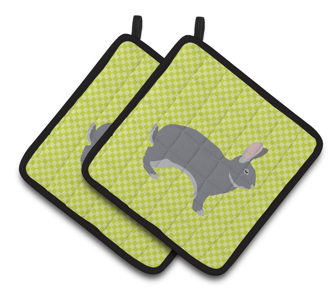 BB7792PTHD Giant Chinchilla Rabbit Green Pair of Pot Holders