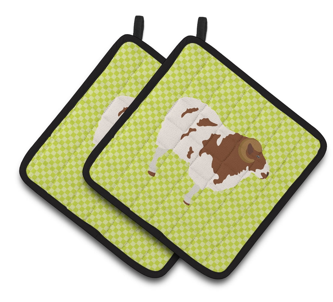 BB7801PTHD Jacob Sheep Green Pair of Pot Holders