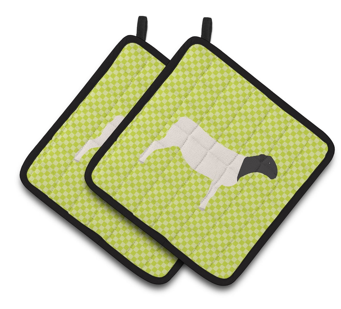 BB7804PTHD Dorper Sheep Green Pair of Pot Holders