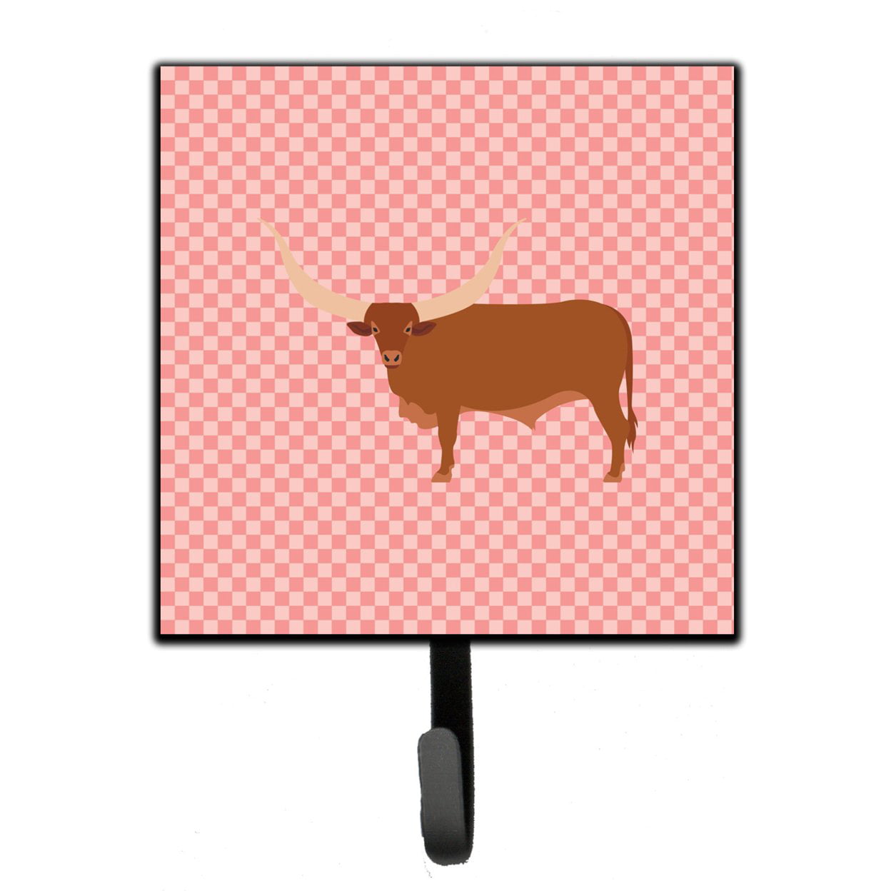 Ankole-Watusu Cow Pink Check Leash or Key Holder