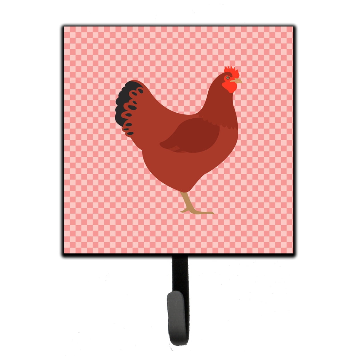 New Hampshire Red Chicken Pink Check Leash or Key Holder