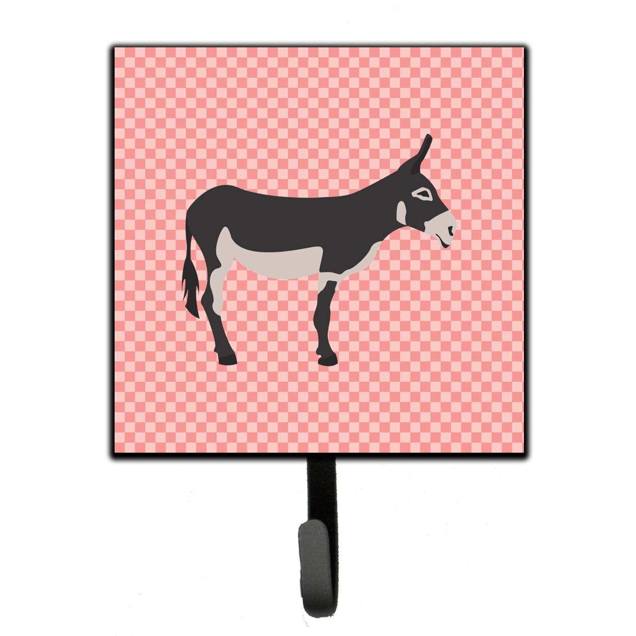 BB7844SH4 American Mammoth Jack Donkey Pink Check Leash or Key Holder