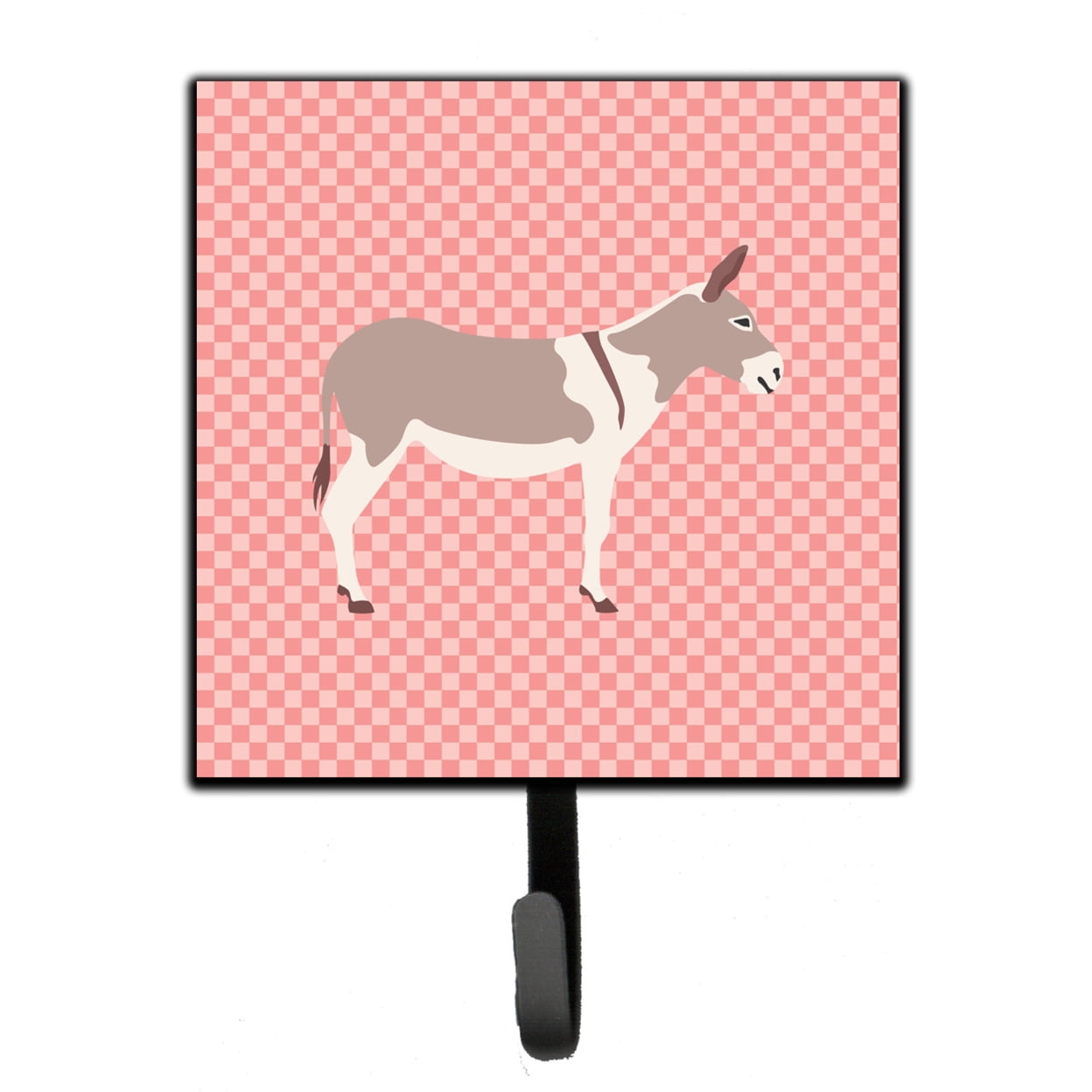 BB7846SH4 Australian Teamster Donkey Pink Check Leash or Key Holder