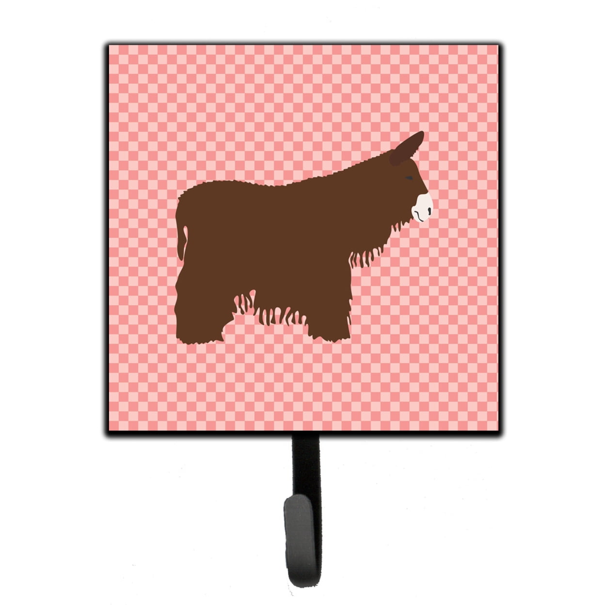 Poitou Poiteuin Donkey Pink Check Leash or Key Holder