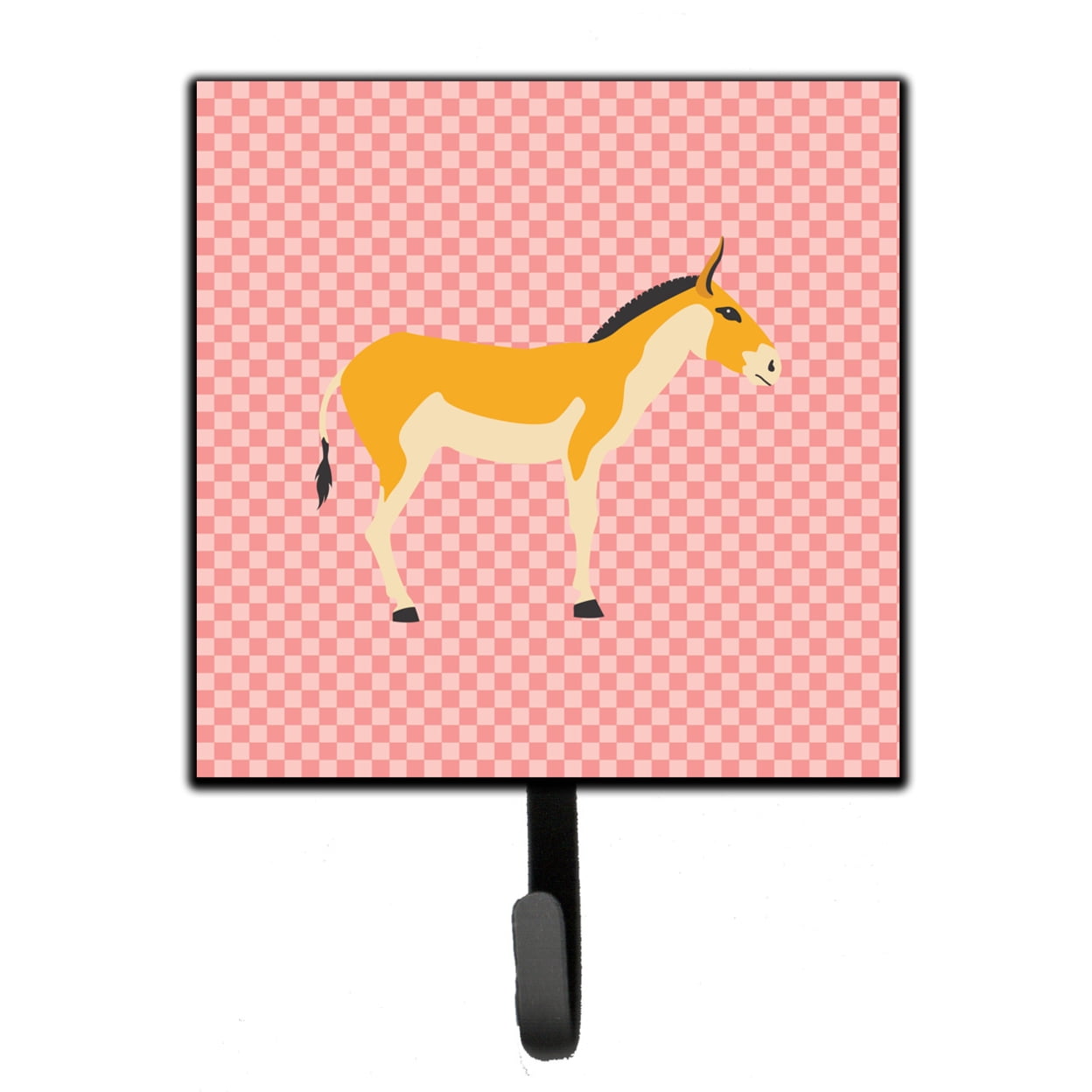 Turkmenian Kulan Donkey Pink Check Leash or Key Holder - Pink