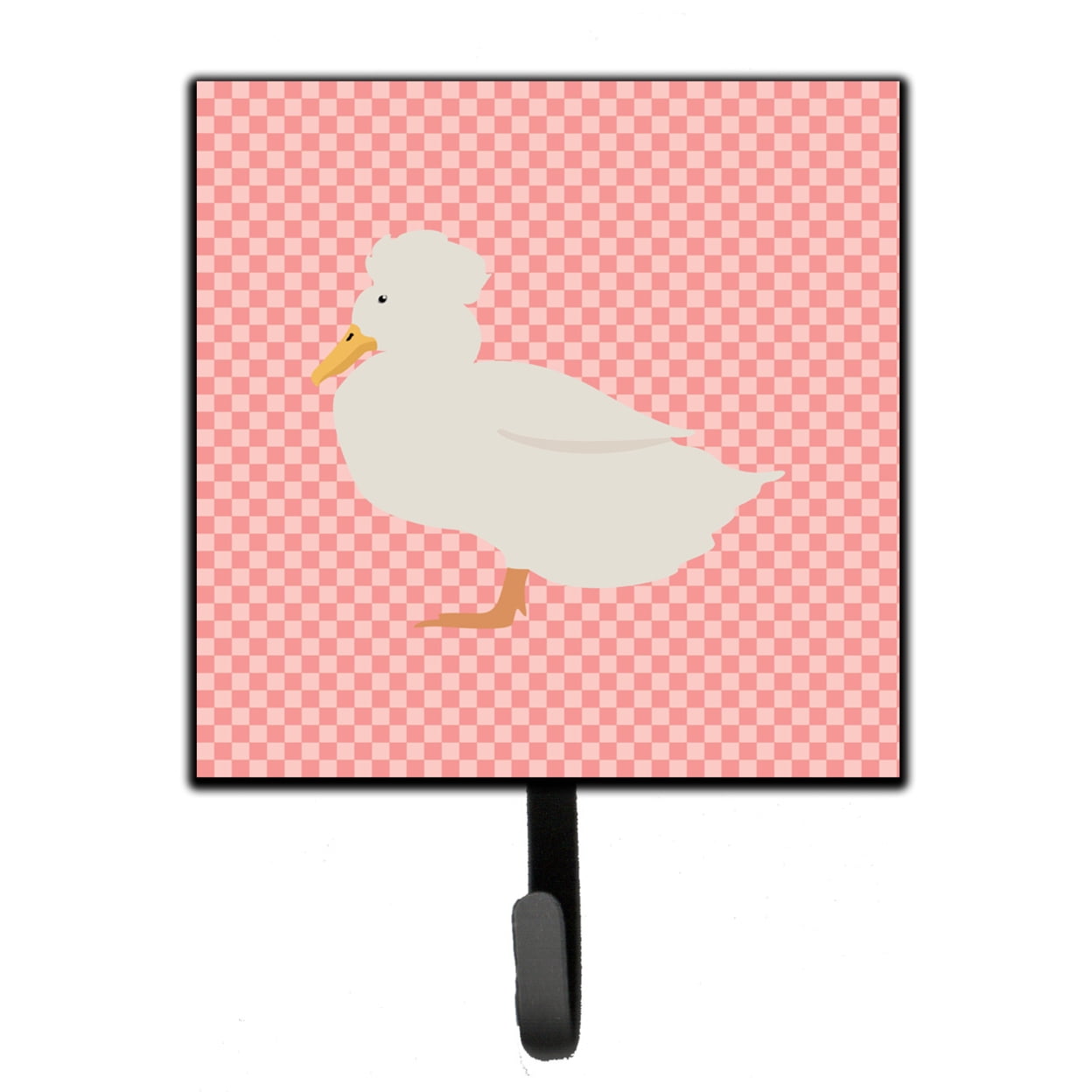 Crested Duck Pink Check Leash or Key Holder