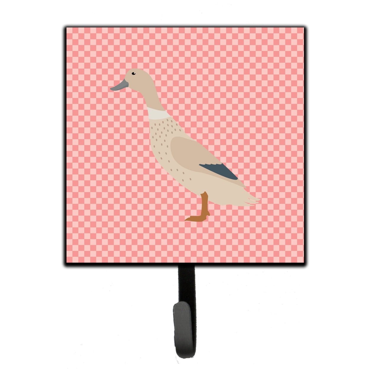 West Harlequin Duck Pink Check Leash or Key Holder