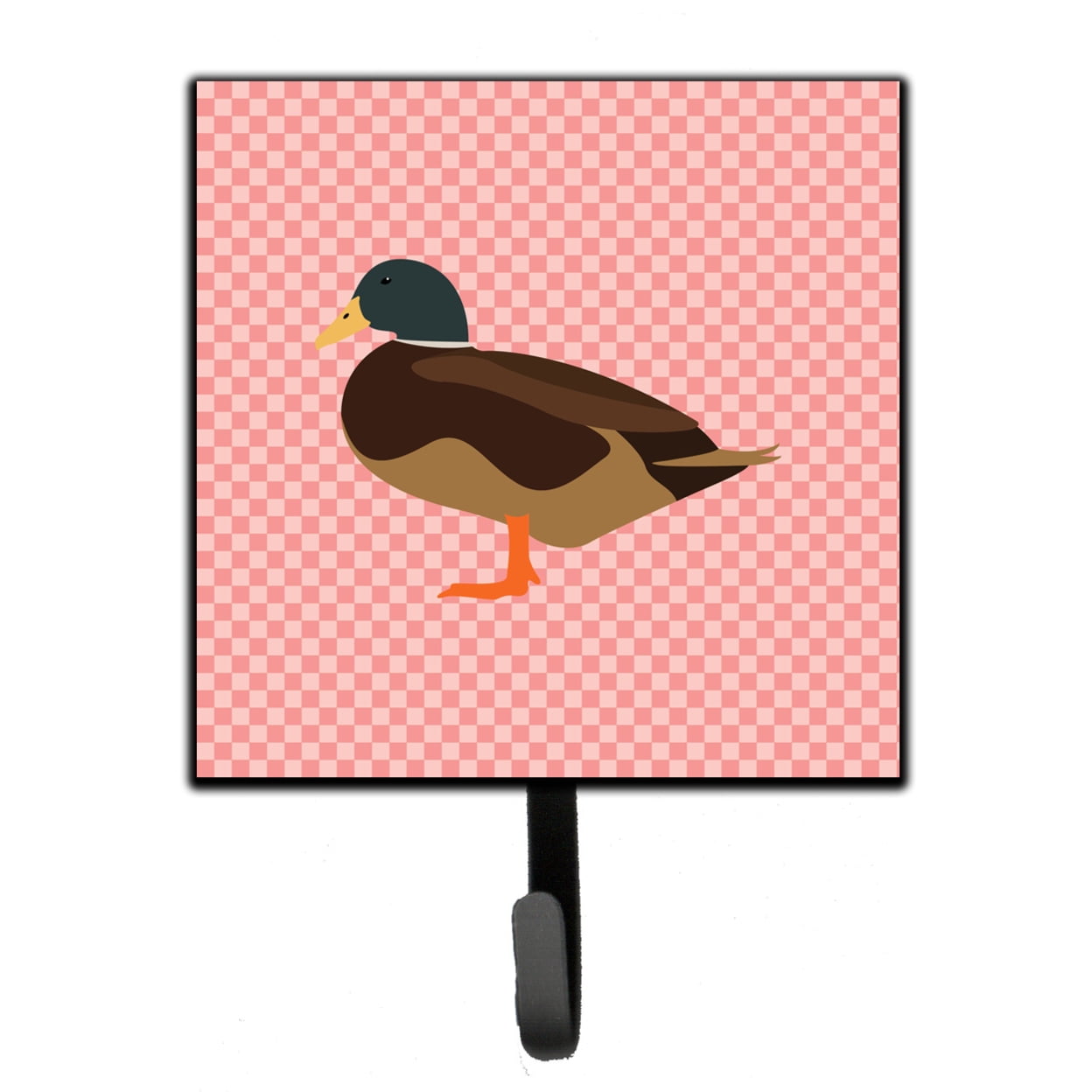 Silver Bantam Duck Pink Check Leash or Key Holder