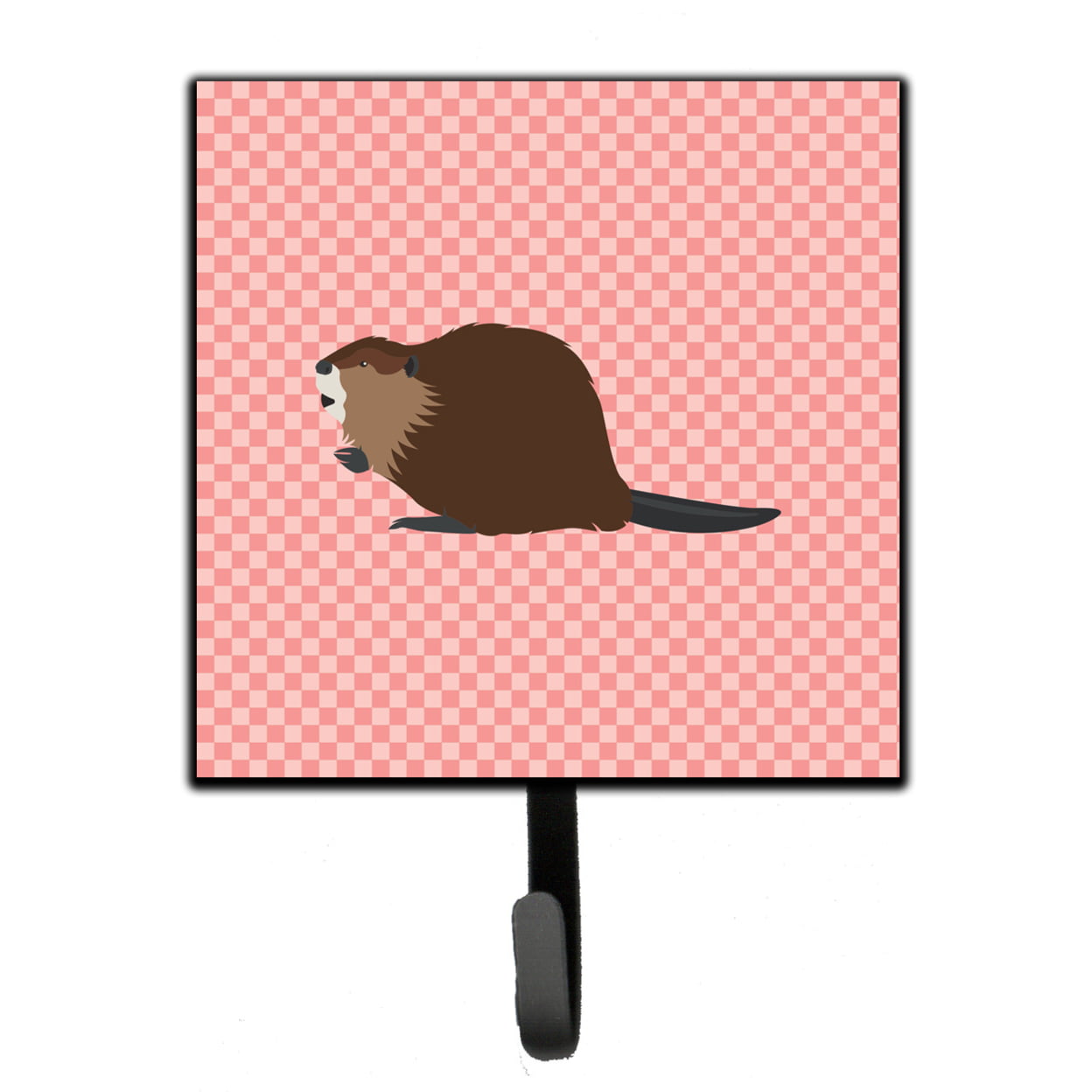 Eurasian Beaver Pink Check Leash or Key Holder
