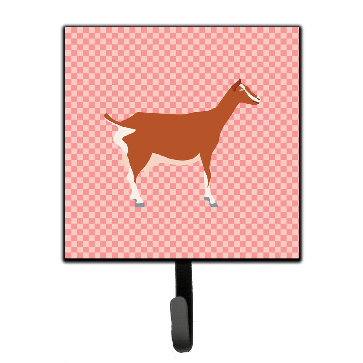BB7881SH4 Toggenburger Goat Pink Check Leash or Key Holder