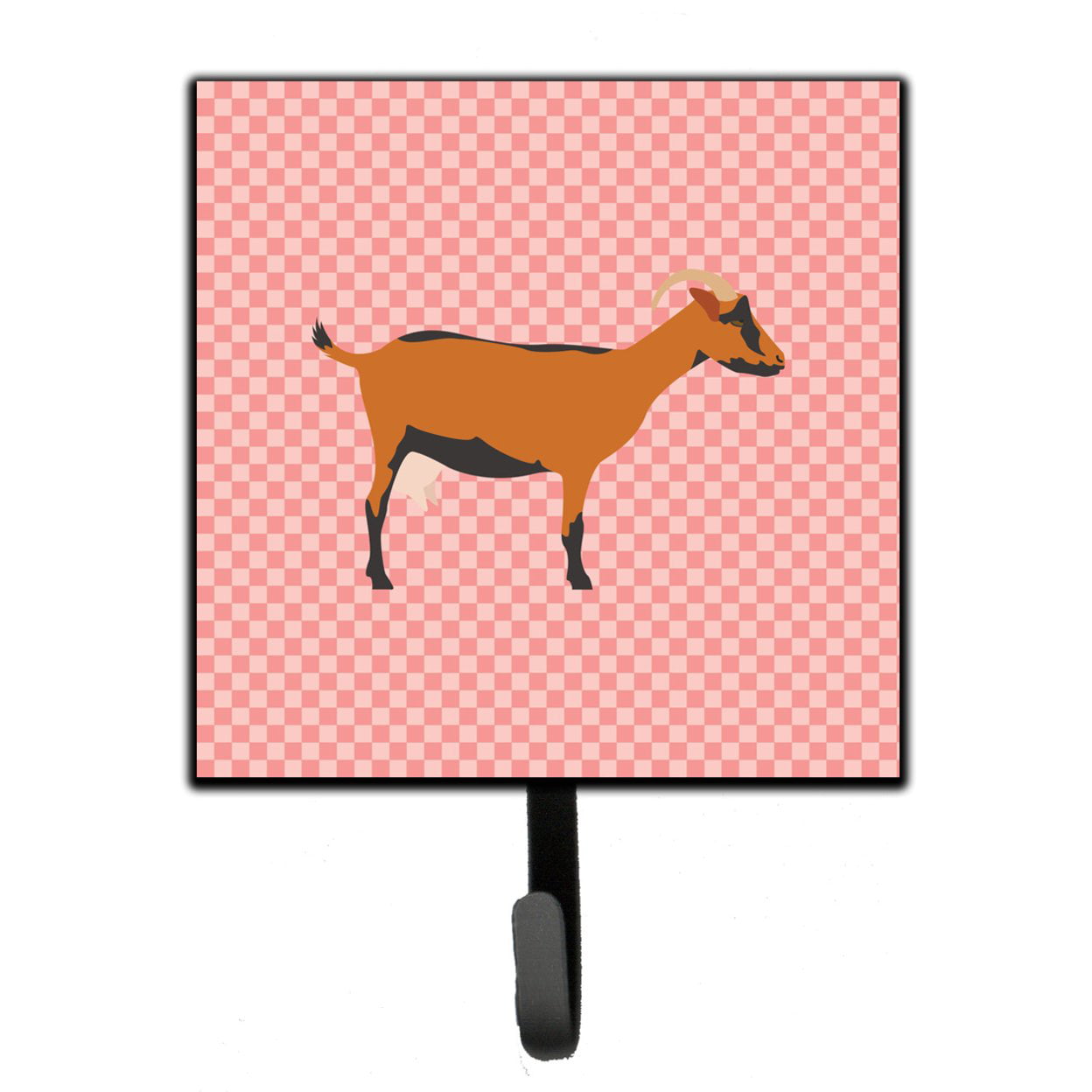 Oberhasli Goat Pink Check Leash or Key Holder