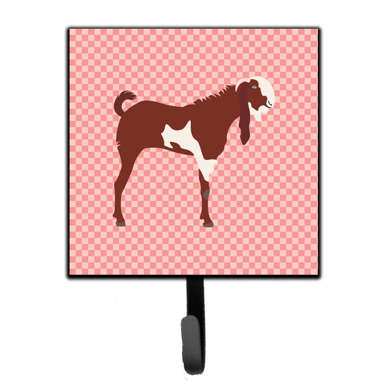 Jamnapari Goat Pink Check Leash or Key Holder - Pink Check