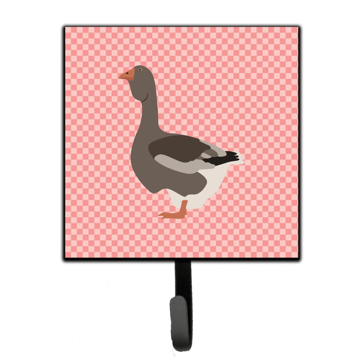 Toulouse Goose Pink Check Leash or Key Holder