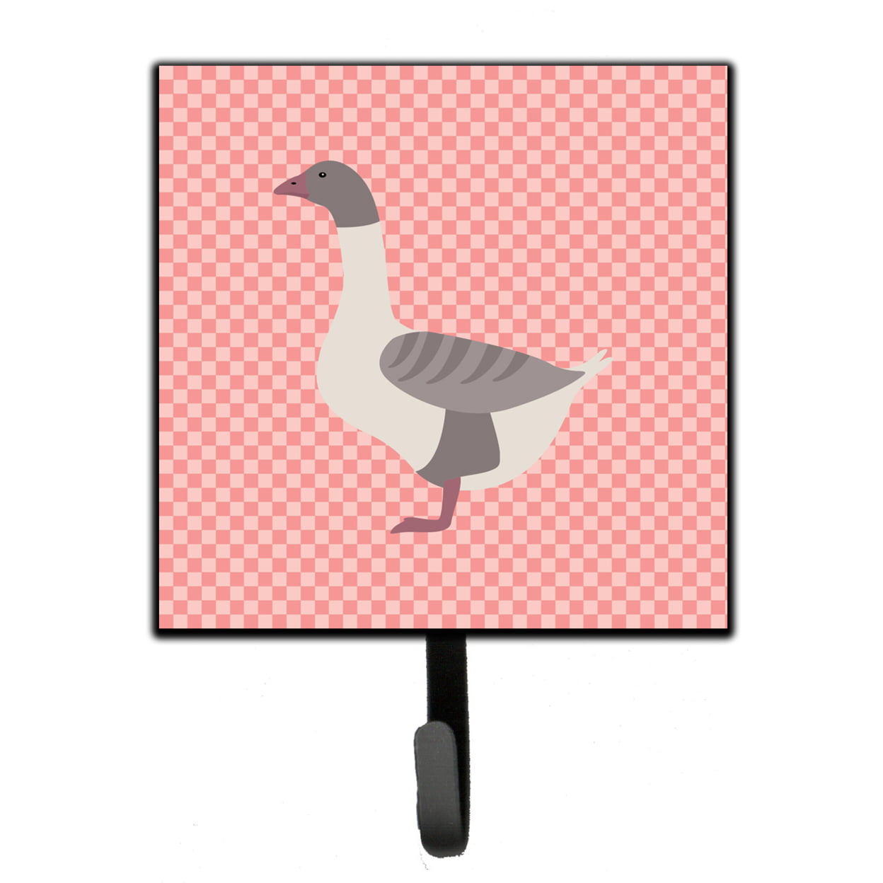 Buff Grey Back Goose Pink Check Leash or Key Holder