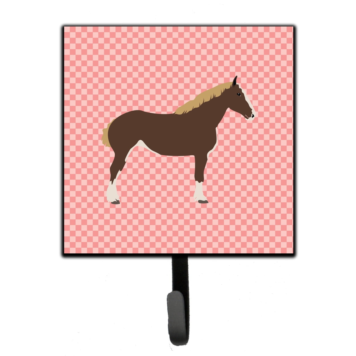 Percheron Horse Pink Check Leash or Key Holder